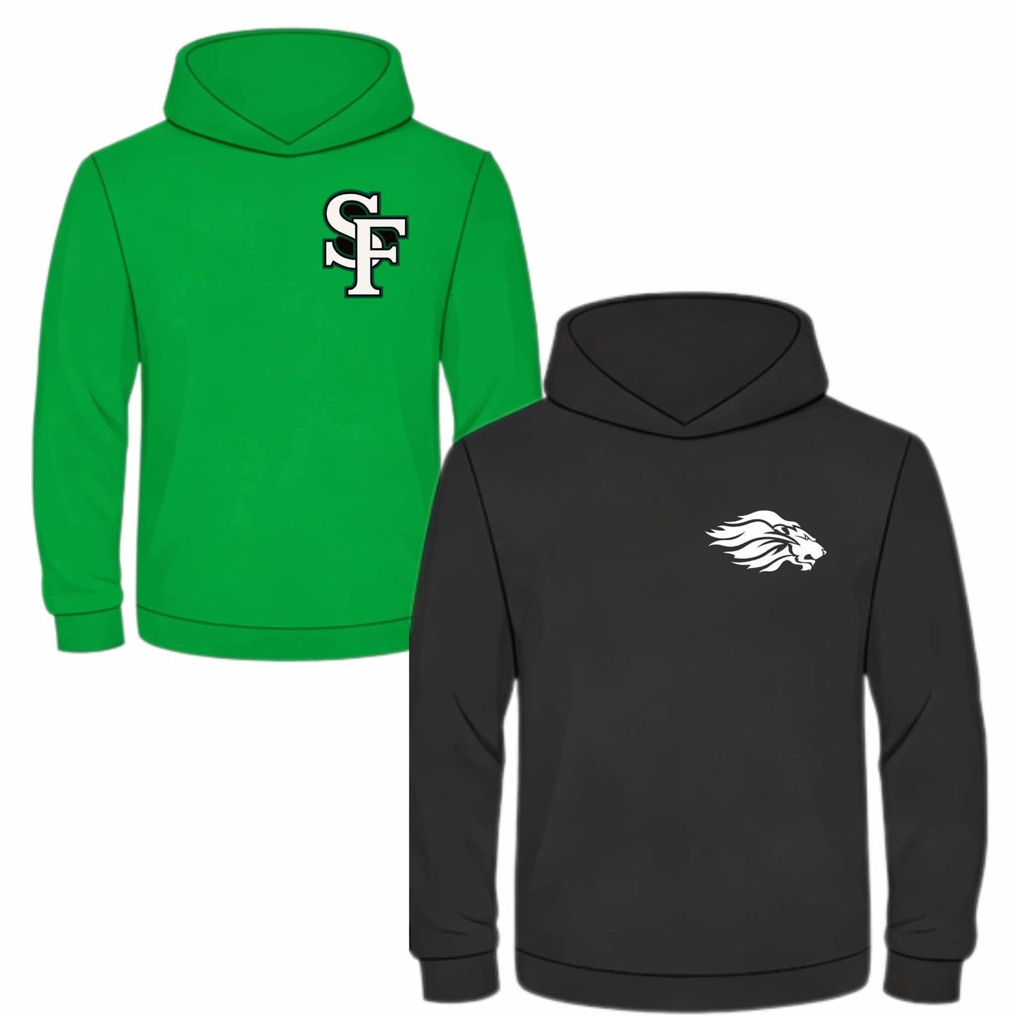 Black lion LS hooded shirt