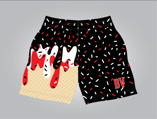 BV black drip shorts