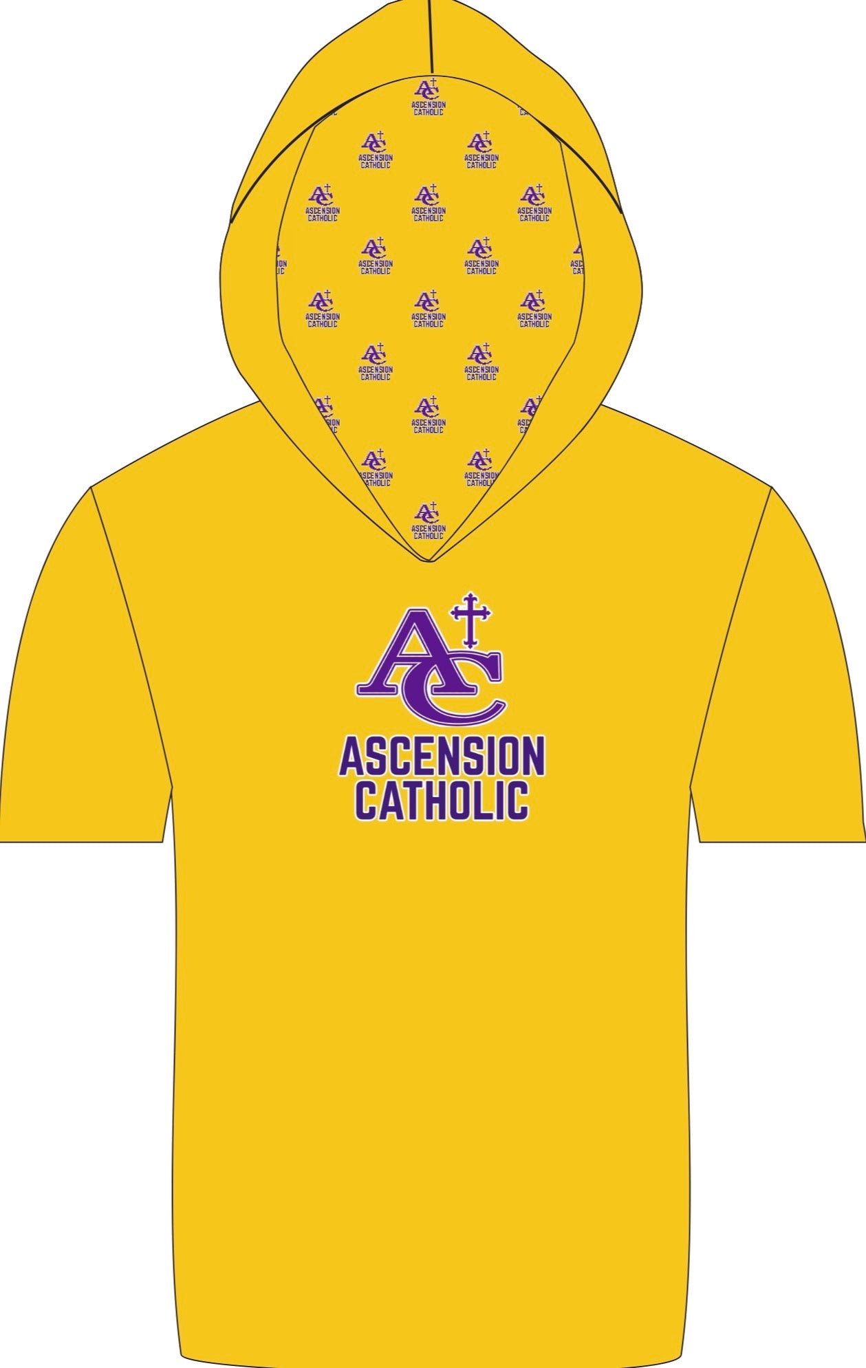 Ascension Catholic SS hooded athletic shirt