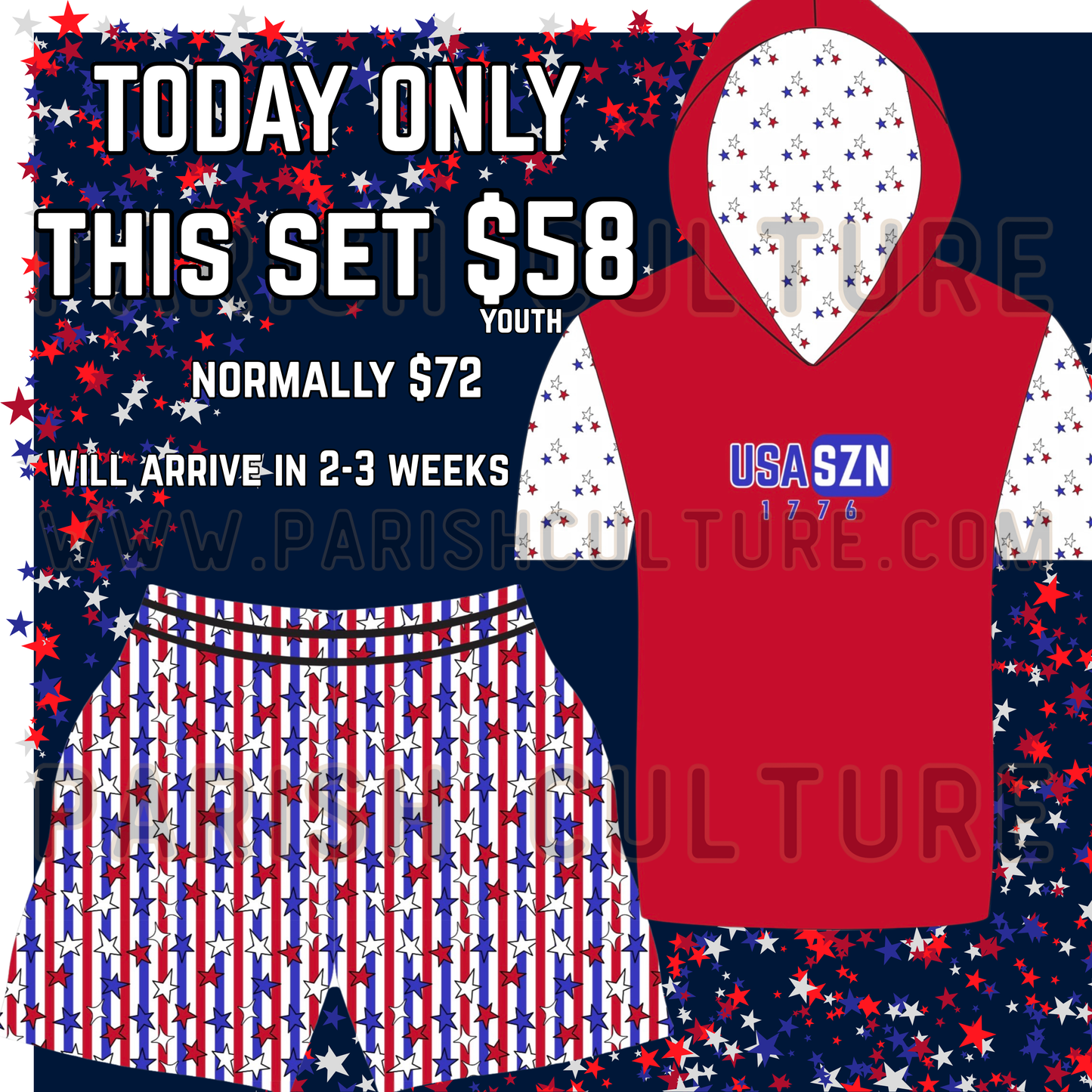 Stars and Stripes athletic shorts