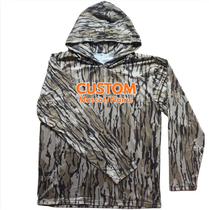 Custom hooded camo shirt- long sleeve