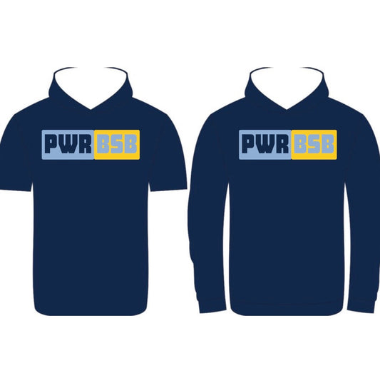 POWER- BSB navy LS hooded shirt