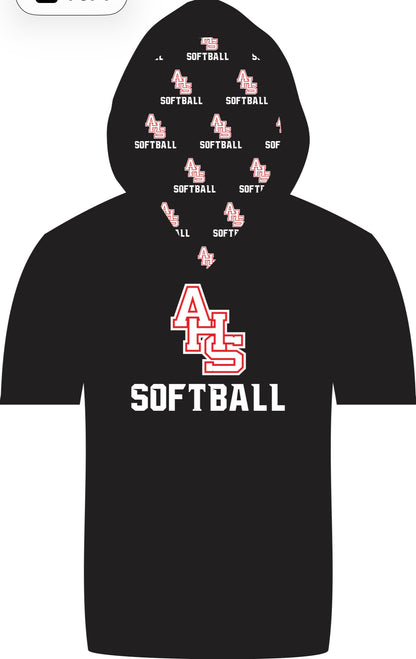 AHS softball hooded athletic shirt