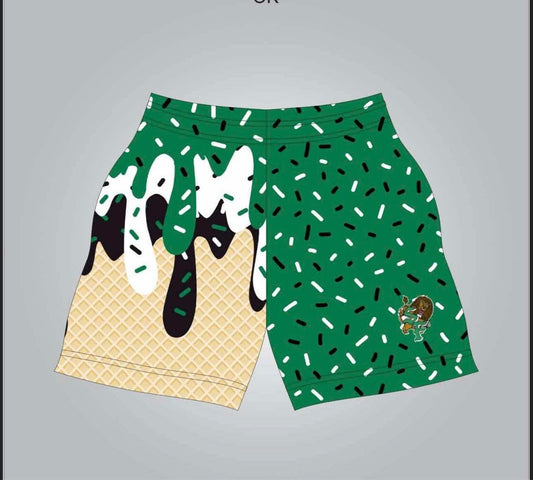 SF lion logo green drip shorts