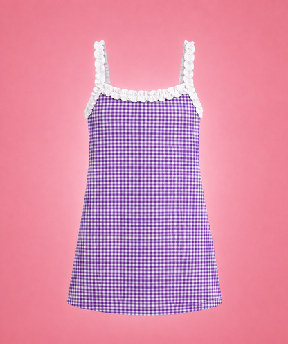 PREORDER- gingham ruffle strap dress- ETA LATE SEPTEMBER