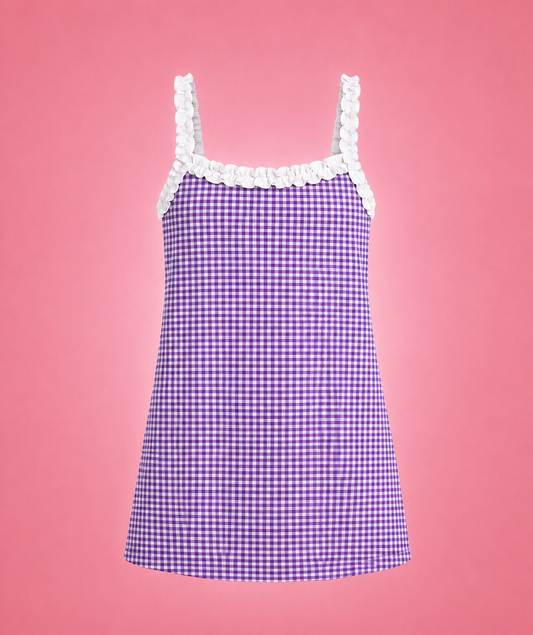 PREORDER- gingham ruffle strap dress- ETA LATE SEPTEMBER