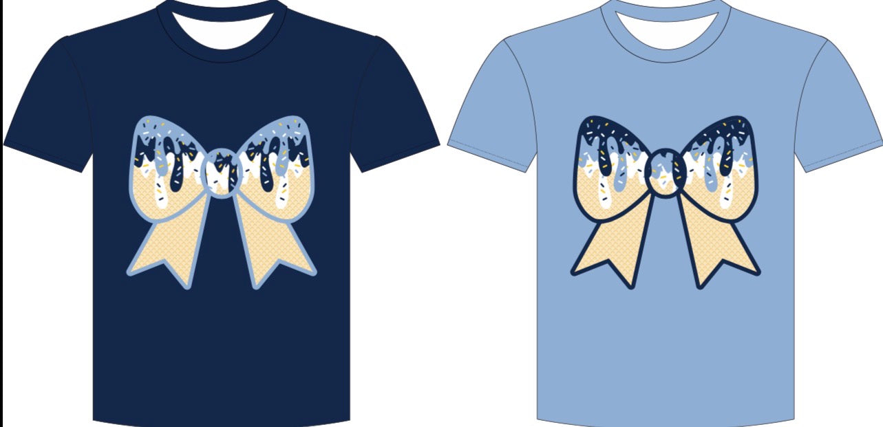 POWER- light blue bow shirt