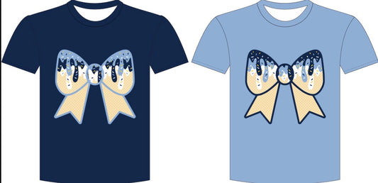 POWER- light blue bow shirt