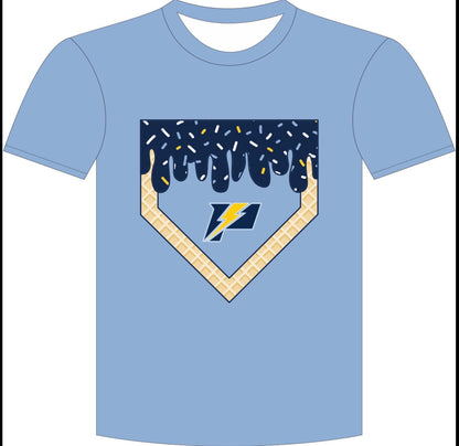 POWER- light blue drip shirt- adult