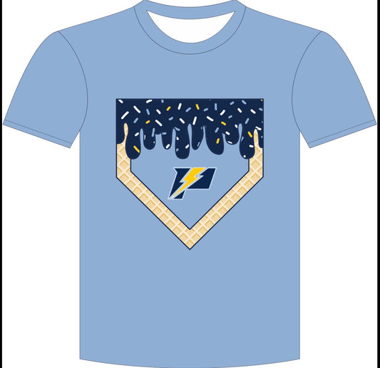POWER- light blue drip shirt- youth