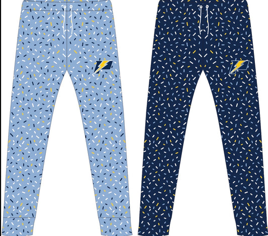 POWER- light blue sprinkle pants- youth