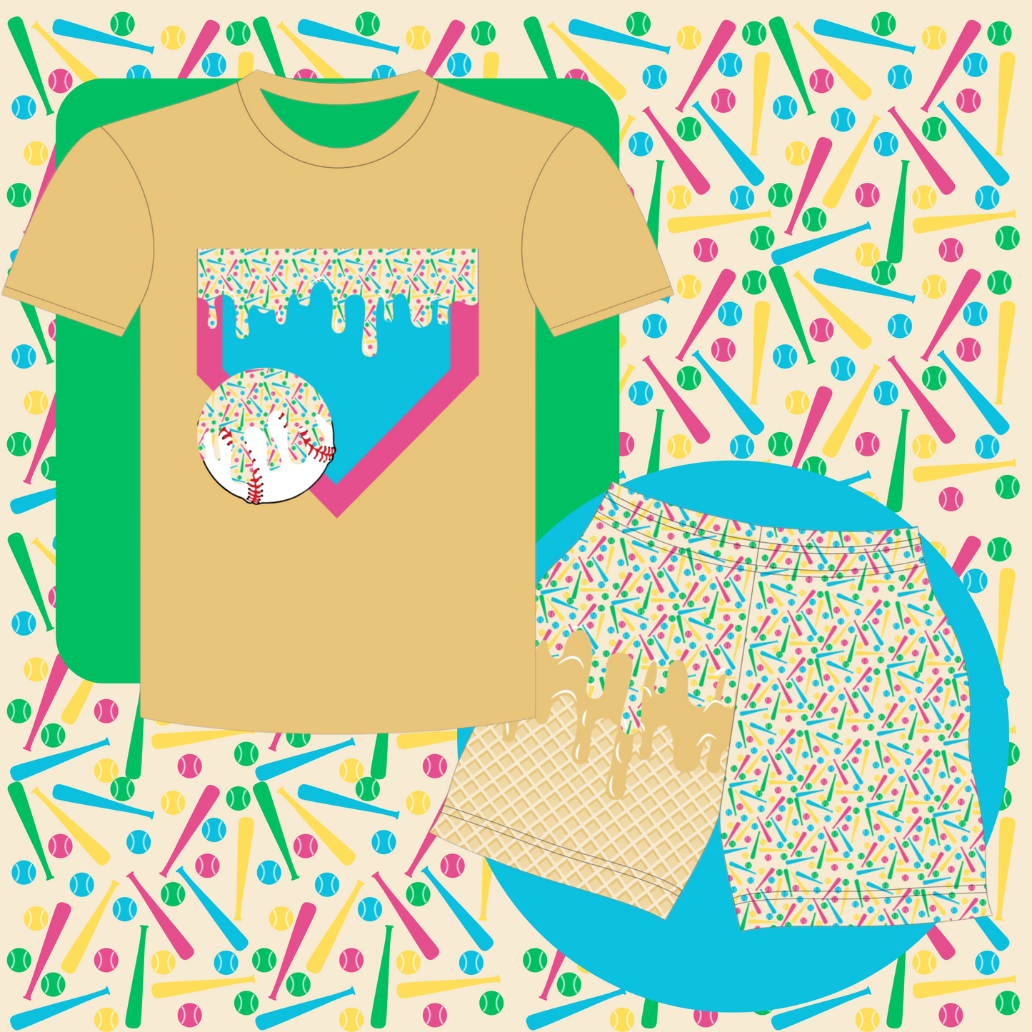 Colorful drip athletic shirt