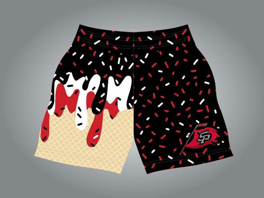 SP black drip shorts
