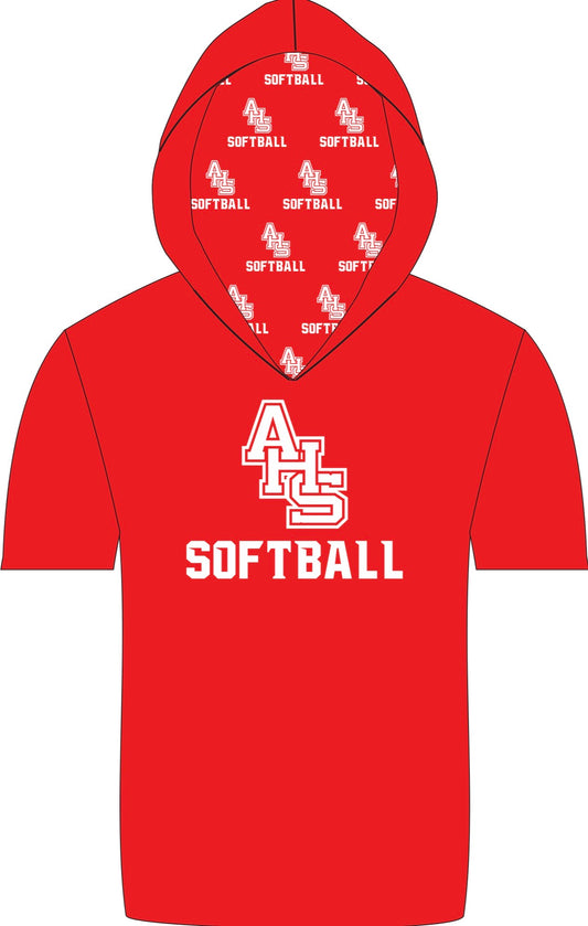 AHS softball hooded athletic shirt