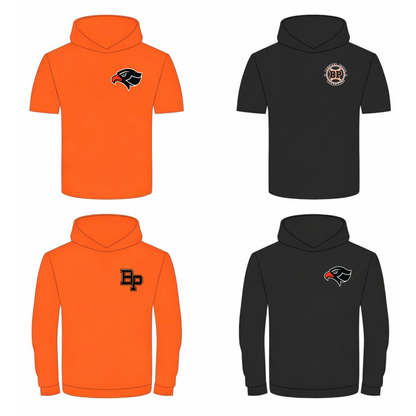 ORANGE SS small logo hooded shirt