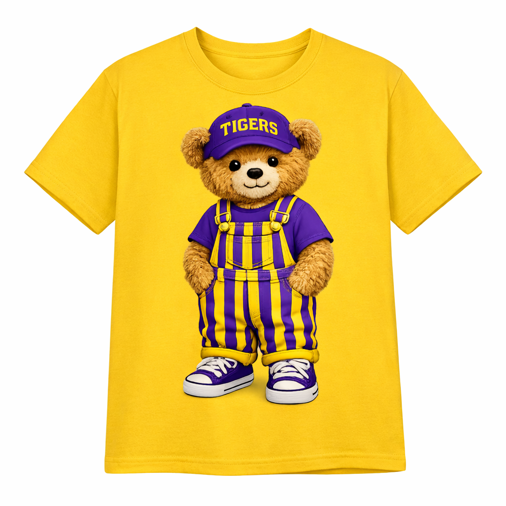 Tiger striped teddy unisex athletic shirt