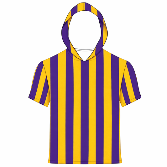 Striped athletic hooded SS shirt