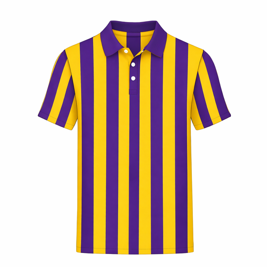 Striped athletic polo