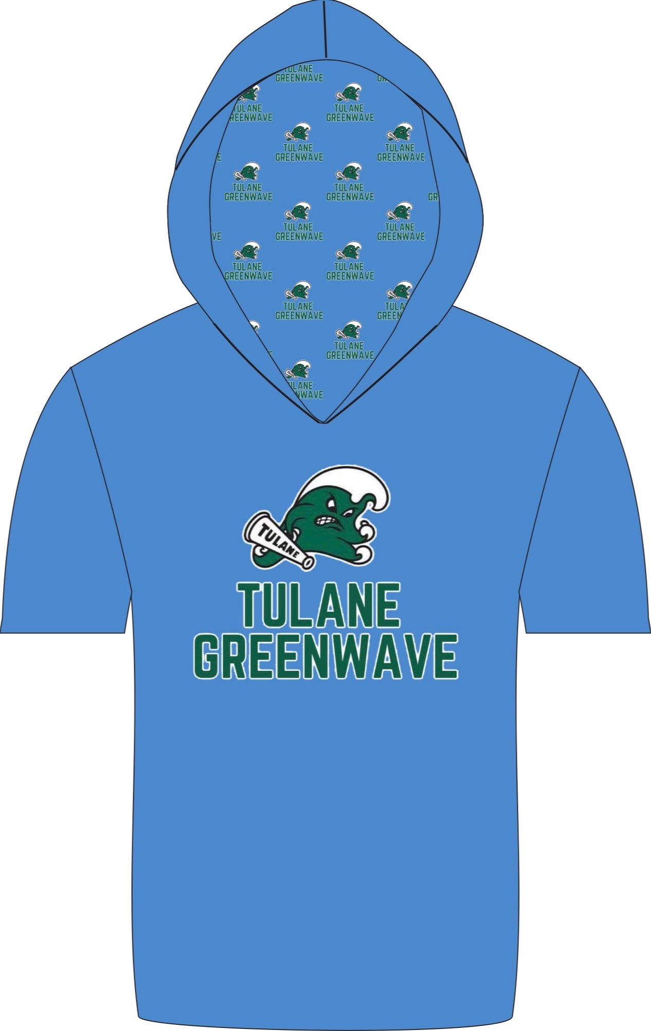Tulane SS hooded athletic shirt