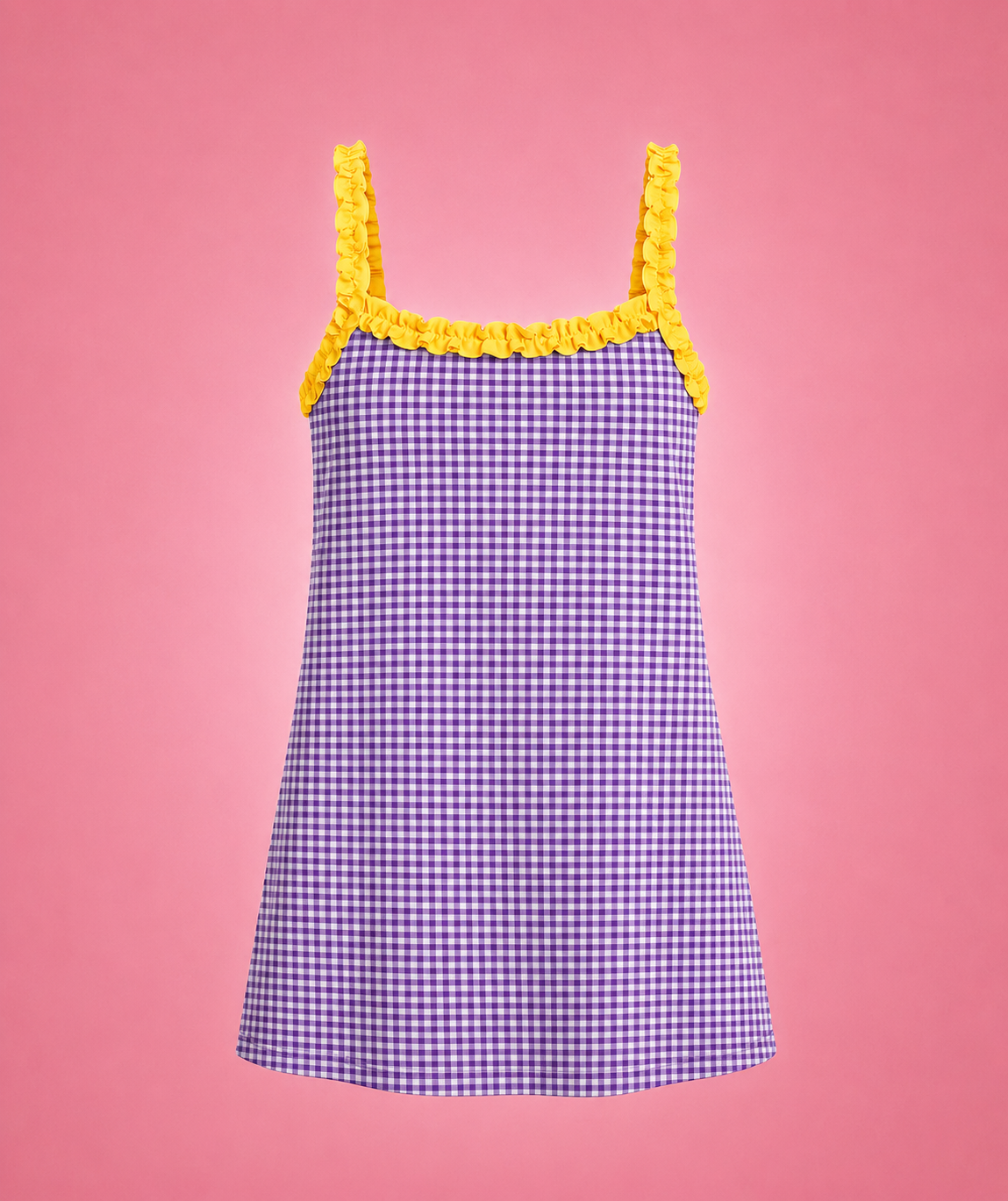PREORDER- gingham ruffle strap dress- ETA LATE SEPTEMBER