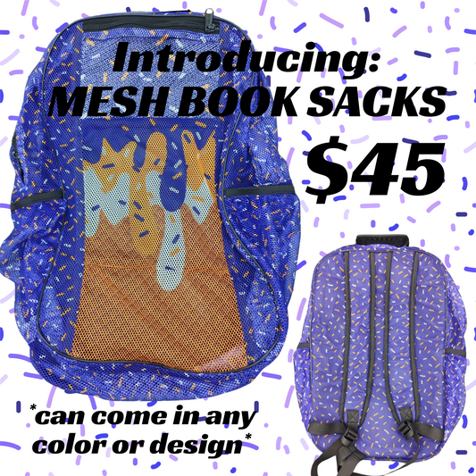 CUSTOM color MESH book sack