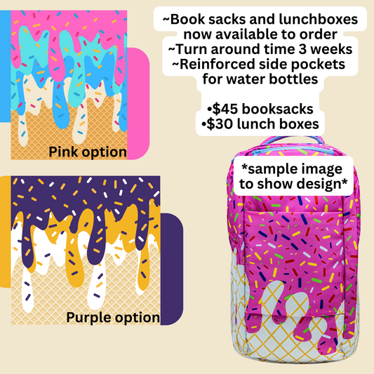 Drip book sack- new style, pink