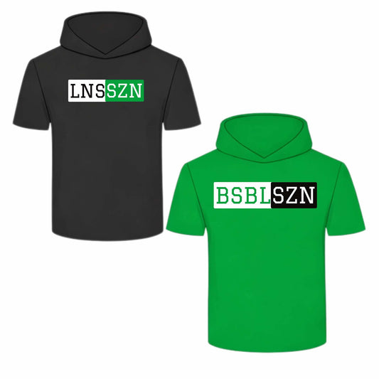 BSBL SZN SS green hooded shirt