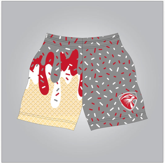 Gray Redhawk drip shorts