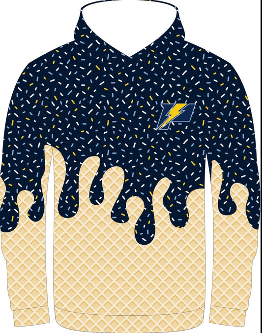 POWER- navy LS hooded shirt