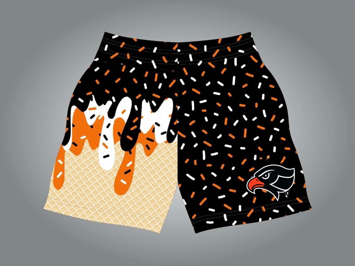 Black eagle drip athletic shorts