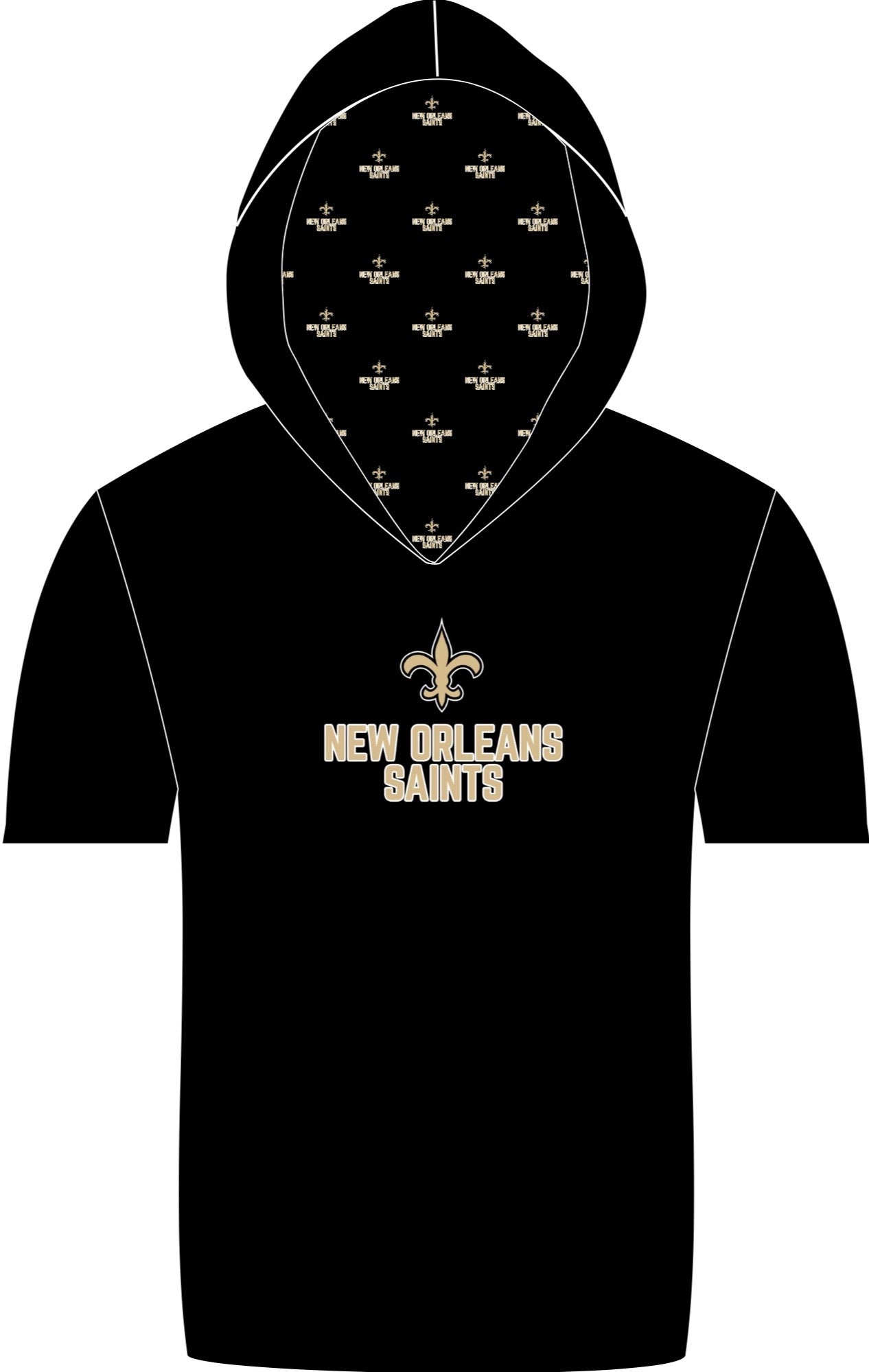 New Orleans Saints hooded SS athletic shirt