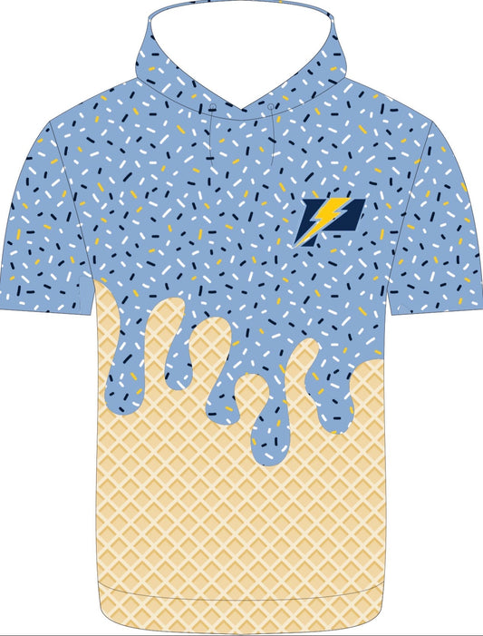 POWER- light blue SS hooded shirt