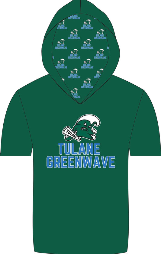 Tulane SS hooded athletic shirt