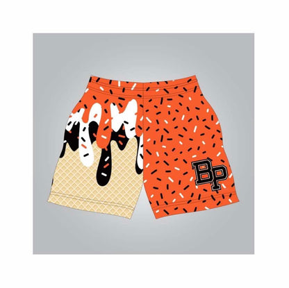 Orange BP drip athletic shorts