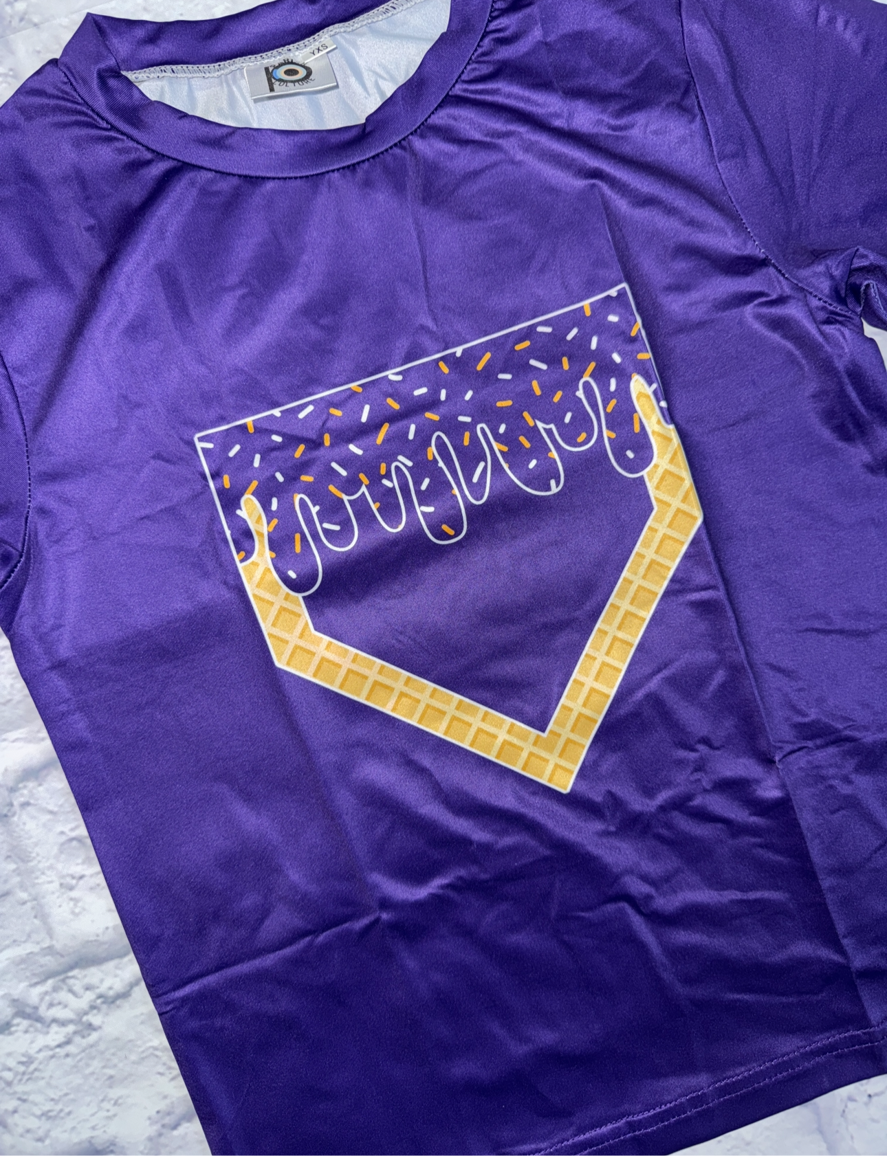 Purple baseball drip shirt
