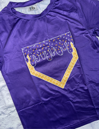 Purple baseball drip shirt