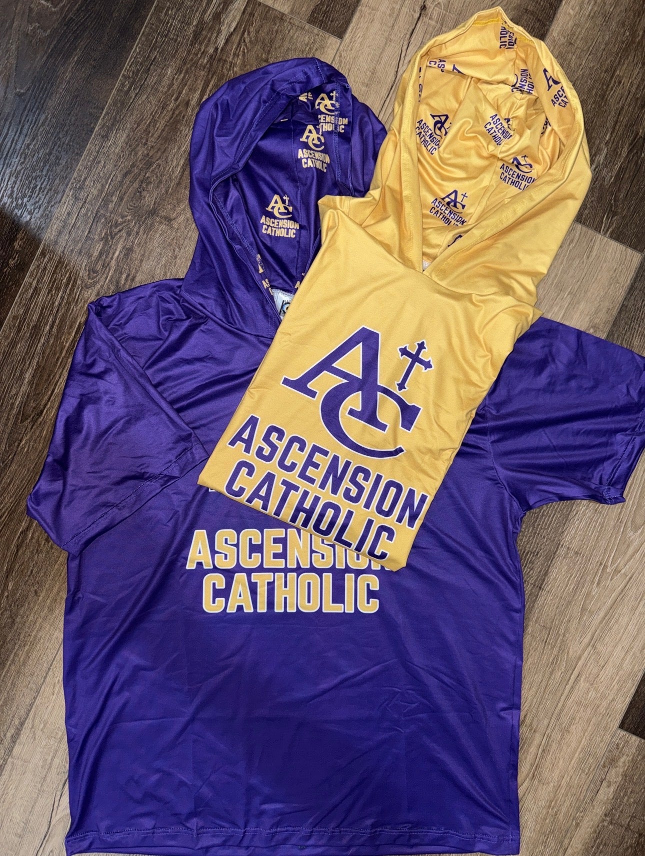 Ascension Catholic SS hooded athletic shirt