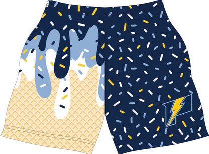 POWER- navy drip shorts- youth