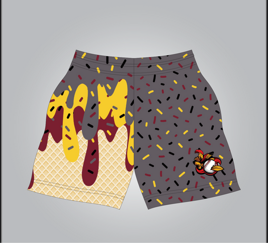 gray drip shorts