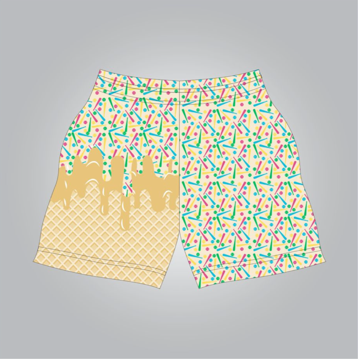 Colorful drip athletic shorts