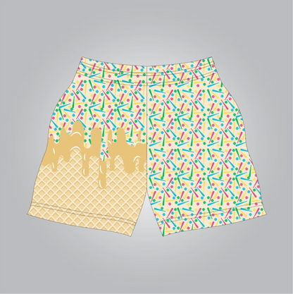 Colorful drip athletic shorts