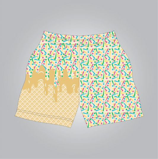 Colorful drip athletic shorts