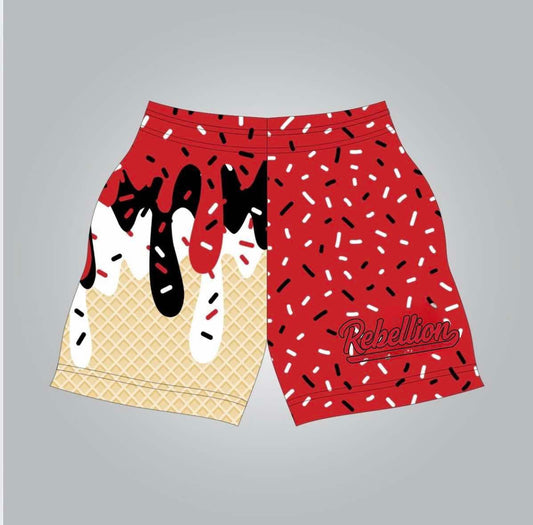 Rebellion red shorts
