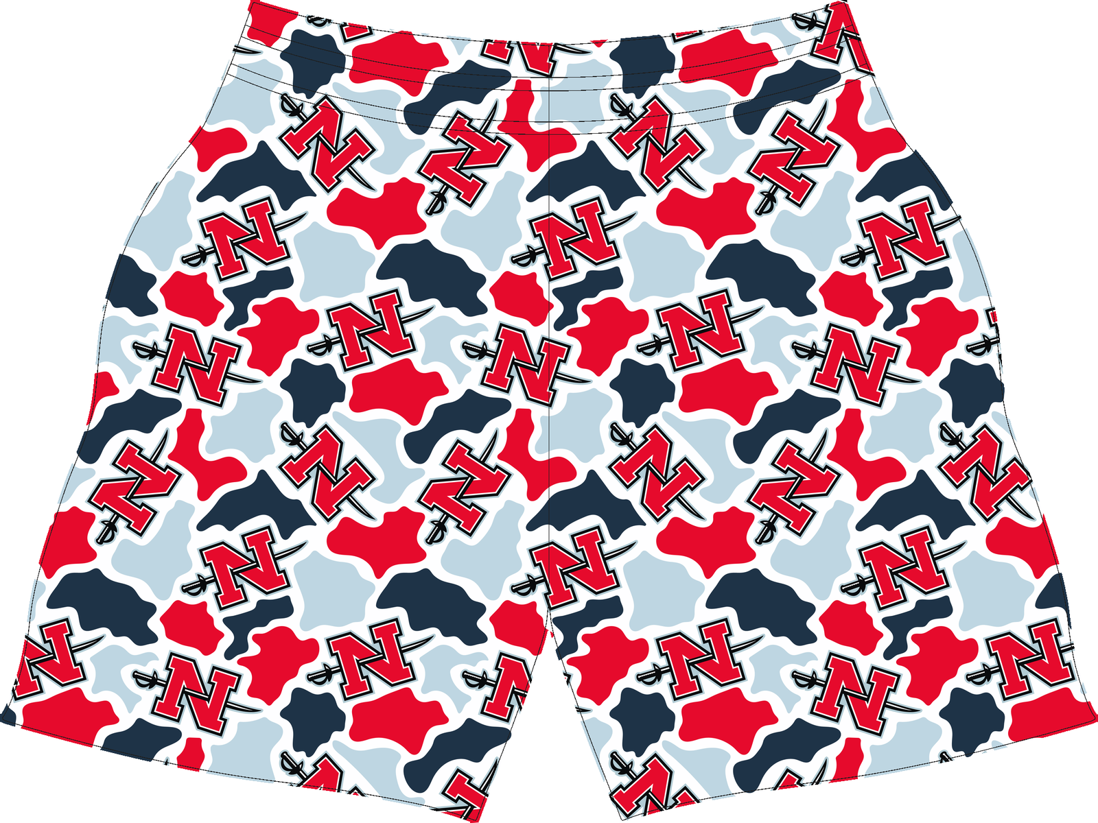 Nicholls Camo Boy Shorts mockup
