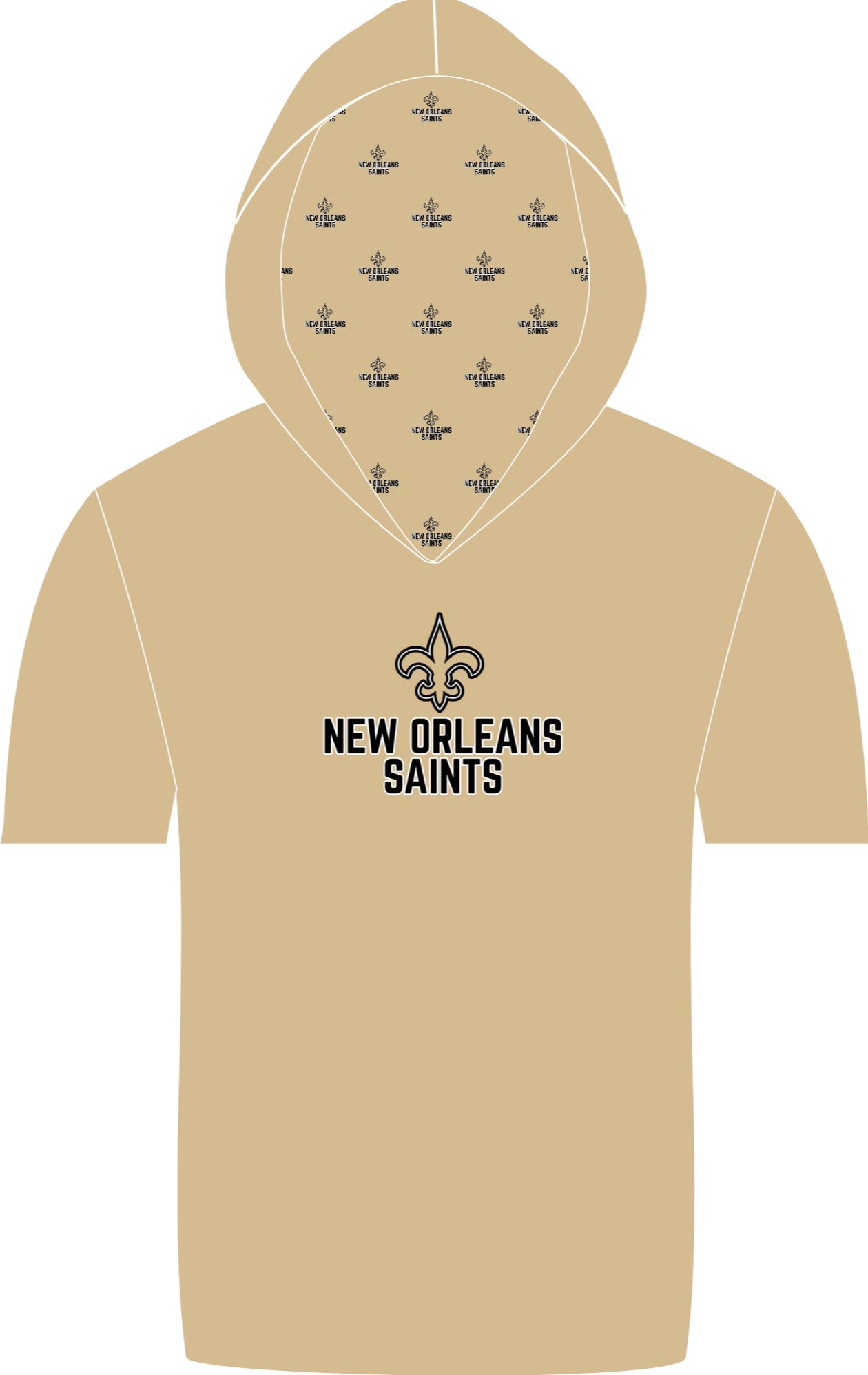 New Orleans Saints hooded SS athletic shirt