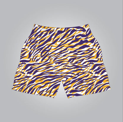 Tiger print athletic shorts