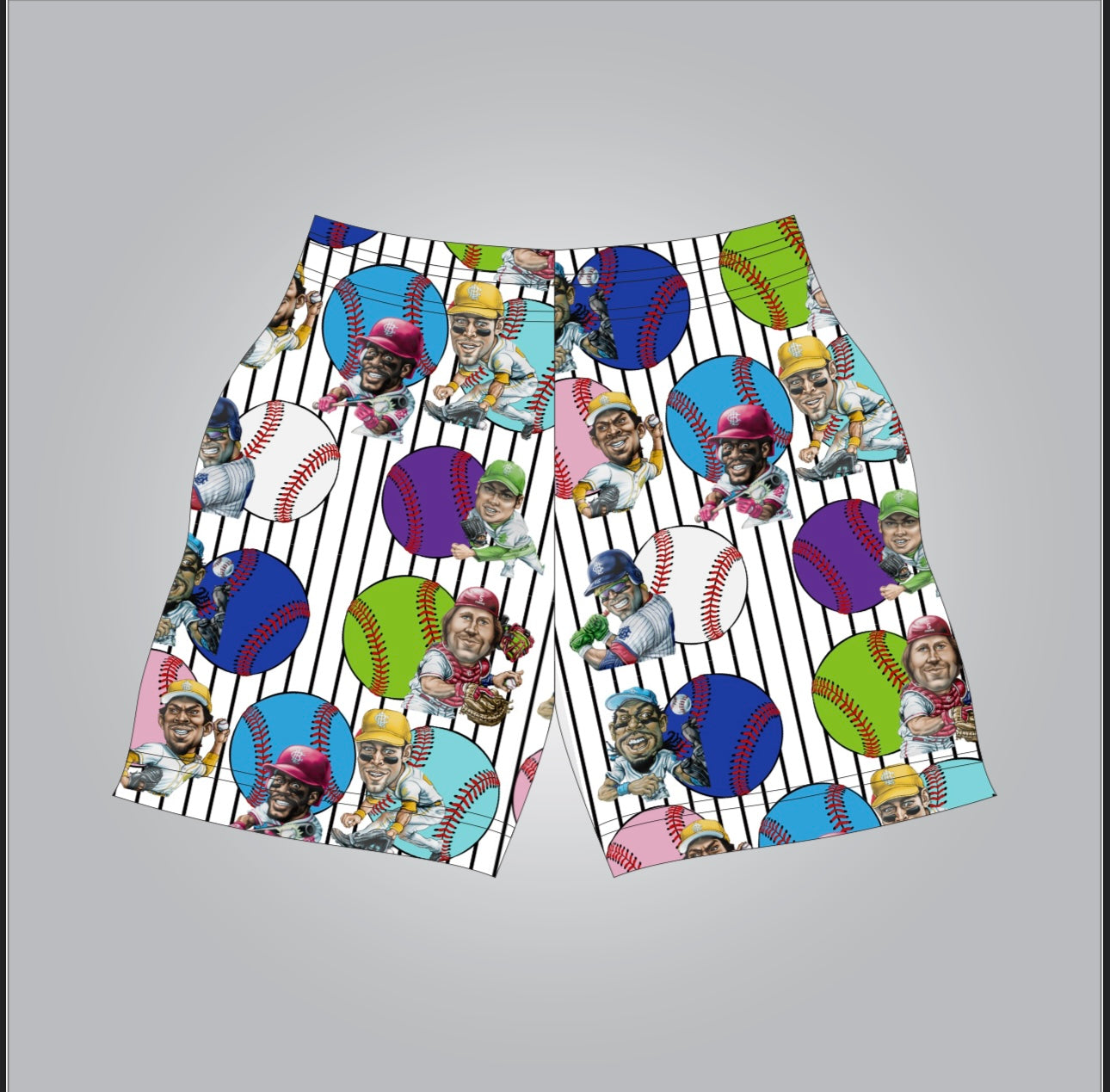 Retro pin stripe shorts