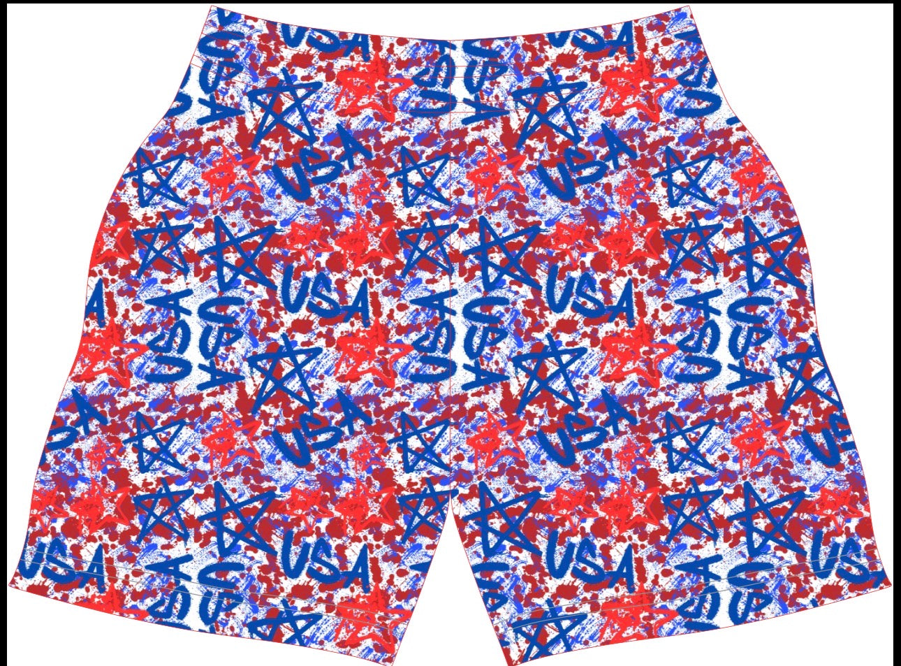 USA graffiti athletic shorts