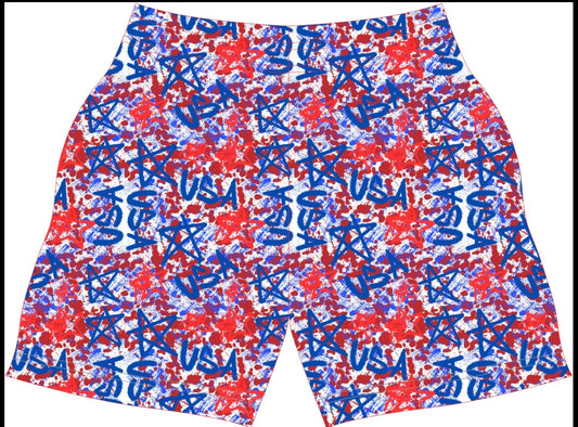 USA graffiti athletic shorts
