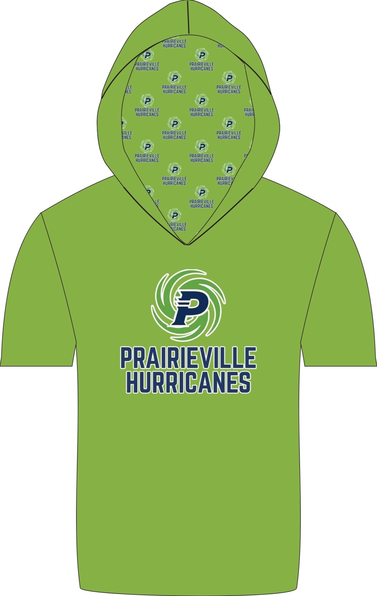 Prairieville SS hooded athletic shirt